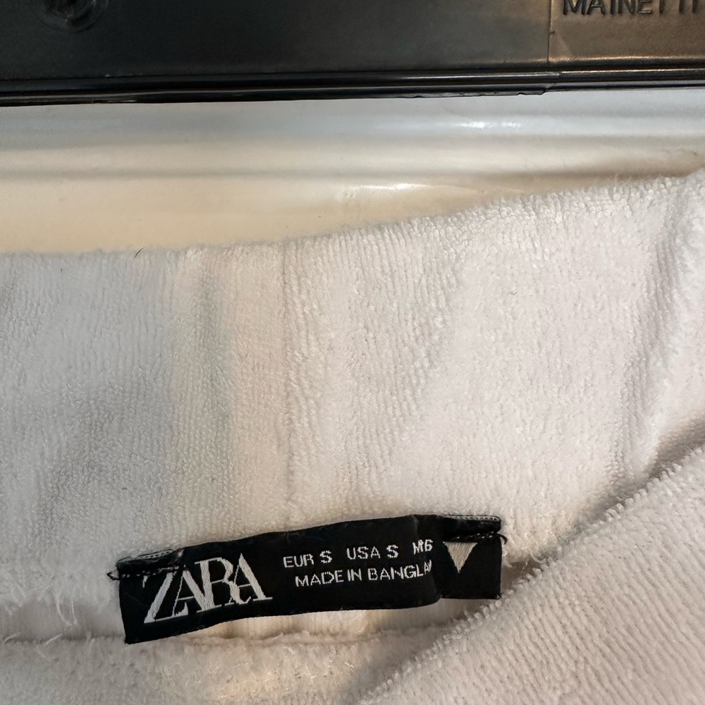 Zara White Terry Jogger Pants - Picture 5 of 6